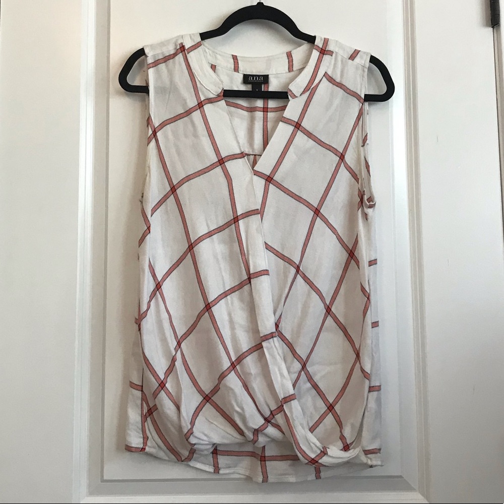 Orange and white striped blouse